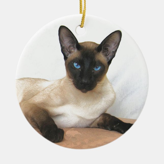 Siamese Cat Ceramic Ornament (Front)