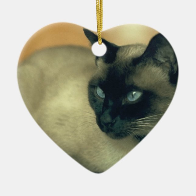 Siamese Cat Ceramic Tree Decoration (Front)