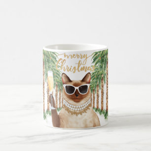Siamese Cat Christmas California themed Coffee Mug