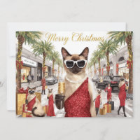 Siamese Cat Christmas Greeting from California