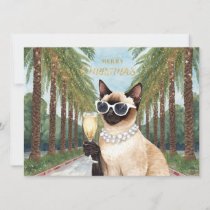 Siamese Cat Christmas Greeting from California Holiday Card