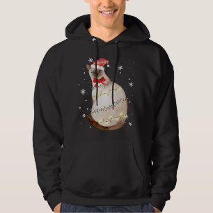 Siamese Cat Christmas Light Xmas Mum Dad Gifts Hoodie