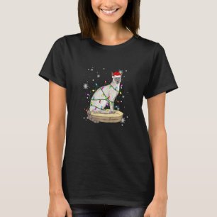 Siamese Cat Christmas Lights Christmas Cat Santa h T-Shirt