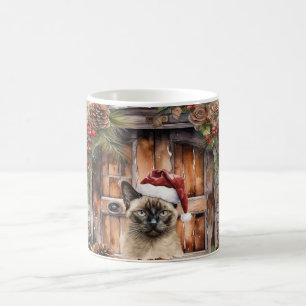 Siamese Cat Christmas themed for Cat Lover Coffee Mug