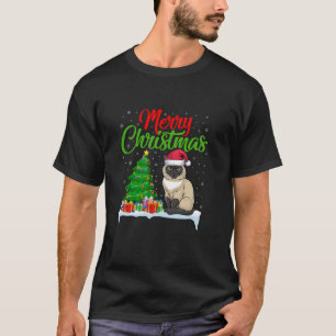 Siamese Cat Christmas Tree Lights Xmas Siamese Cat T-Shirt
