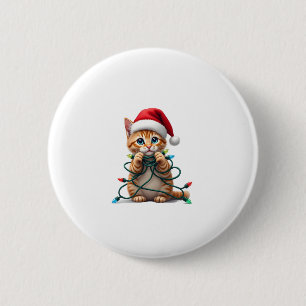 Siamese Cat Christmas V-Neck (1) 6 Cm Round Badge