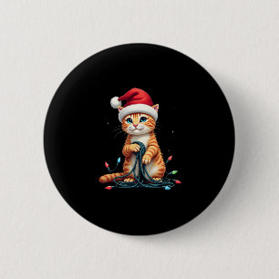 Siamese Cat Christmas V-Neck (1) 6 Cm Round Badge