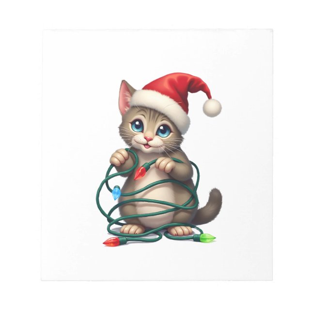 Siamese Cat Christmas V-Neck (2) Notepad (Front)