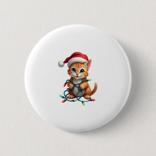 Siamese Cat Christmas V-Neck (3) 6 Cm Round Badge