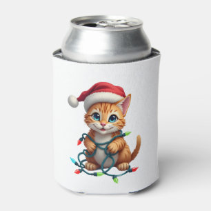 Siamese Cat Christmas V-Neck (3) Can Cooler