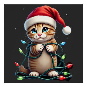 Siamese Cat Christmas V-Neck (3) Poster