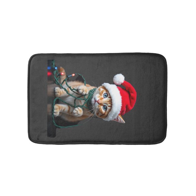 Siamese Cat Christmas V-Neck Bath Mat (Front)