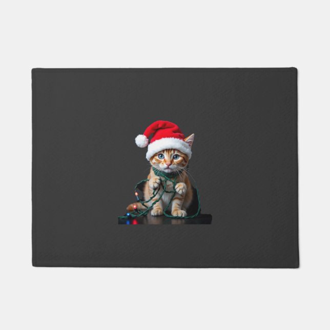 Siamese Cat Christmas V-Neck Doormat (Front)