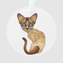 Siamese Cat Circle Ornament
