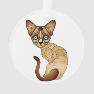 Siamese Cat Circle Ornament