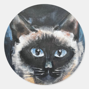 Siamese cat classic round sticker
