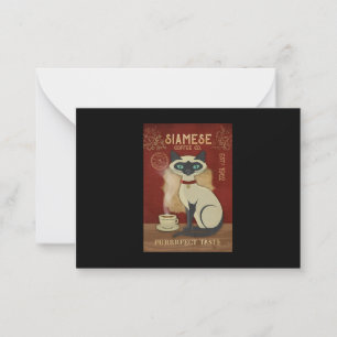 Siamese Cat Coffee Love Purrrfect Taste Coffee Cat Card