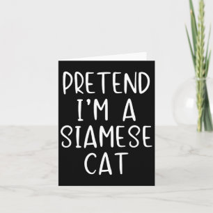 Siamese Cat Costume Halloween Lazy Easy Card