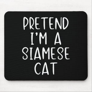 Siamese Cat Costume Halloween Lazy Easy Mouse Pad