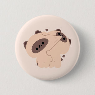 Siamese Cat Couple 6 Cm Round Badge