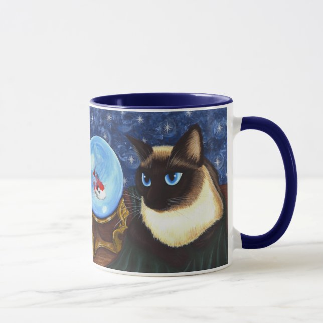 Siamese Cat Crystal Ball Koi Fortune Fantasy Mug (Right)