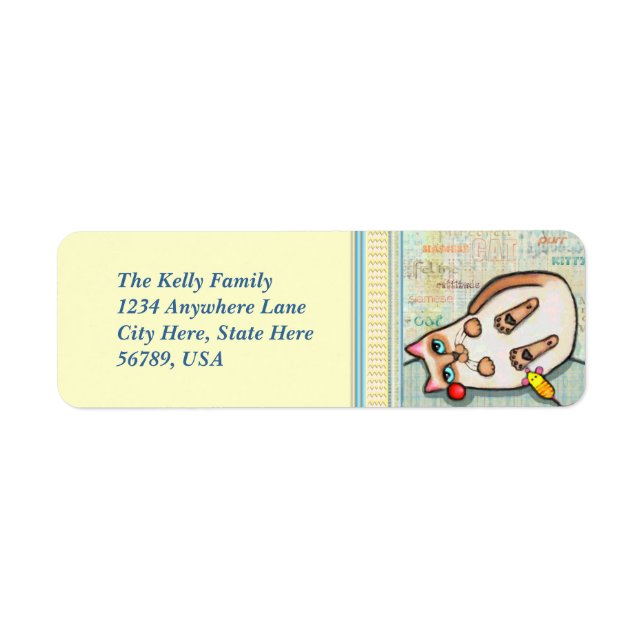 Siamese Cat Custom Return Address Labels (Front)