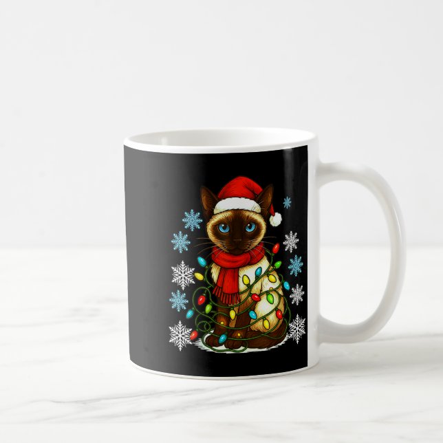 Siamese Cat Cute Cat Lover Cat Xmas Holiday Santa  Coffee Mug (Right)