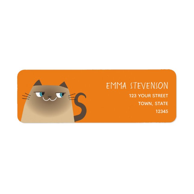 Siamese Cat Cute Return Address Label (Front)