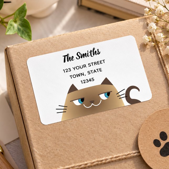 Siamese Cat Cute Return Address Label (Creator Uploaded)