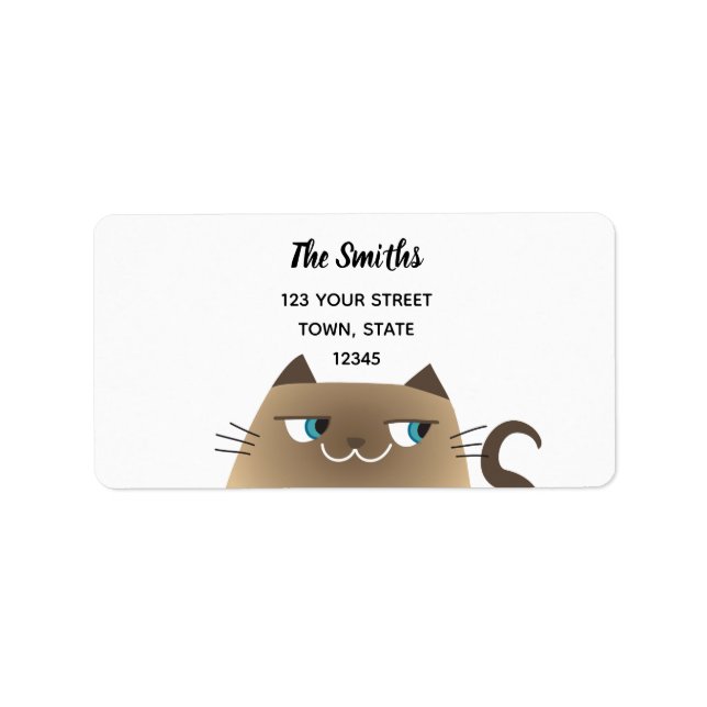 Siamese Cat Cute Return Address Label (Front)
