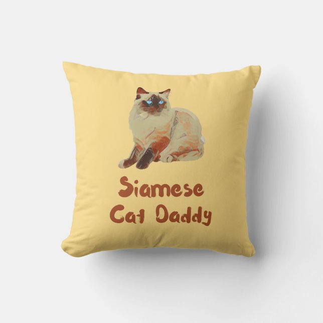 Siamese Cat Daddy Cushion (Front)
