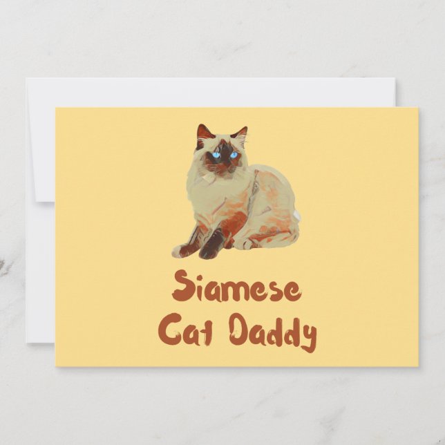 Siamese Cat Daddy Invitation (Front)