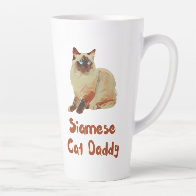 Siamese Cat Daddy Latte Mug (Right)
