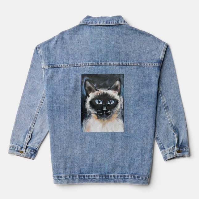 Siamese cat denim jacket (Back)