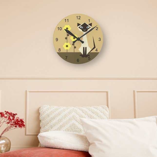 Siamese Cat Design Round Clock (Creator Uploaded)