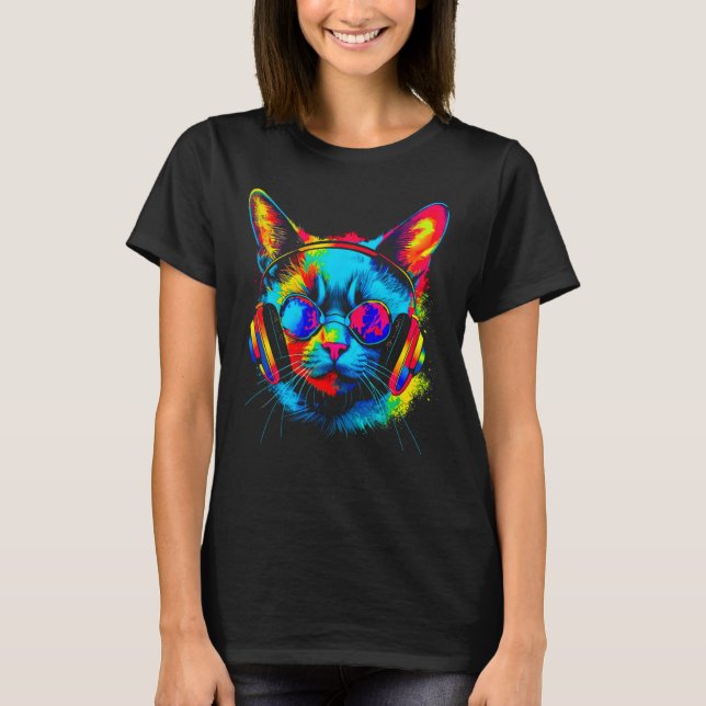 Siamese Cat DJ Festival T-Shirt (Front)