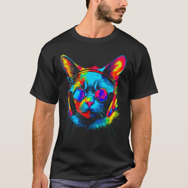 Siamese Cat DJ Festival T-Shirt (Front)