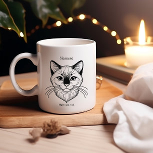 Siamese Cat  – Elegant. Loyal. Loud. Two-Tone Coffee Mug
