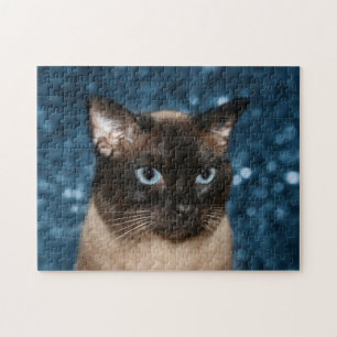 Siamese cat face jigsaw puzzle