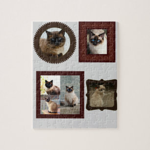 Siamese cat family frame photo gift jigsaw puzzle