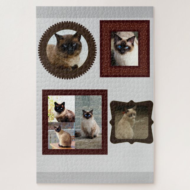 Siamese cat family gift jigsaw puzzle 1000 plus (Vertical)