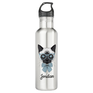 Siamese Cat Fashion Smart   Add Your Name 710 Ml Water Bottle