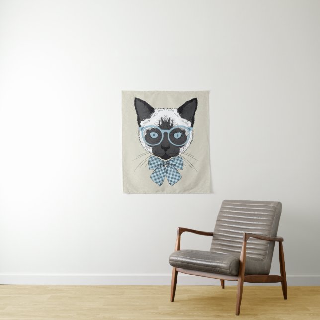 Siamese Cat Fashion Smart Tapestry (In Situ)