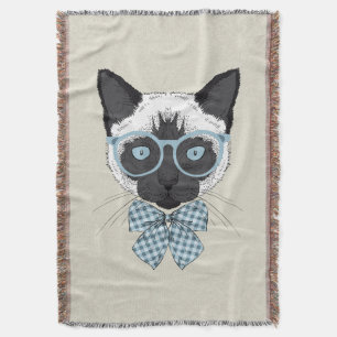 Siamese Cat Fashion Smart Throw Blanket