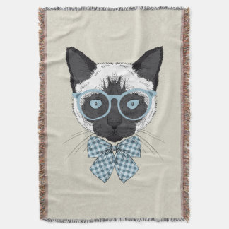 Siamese Cat Fashion Smart Throw Blanket