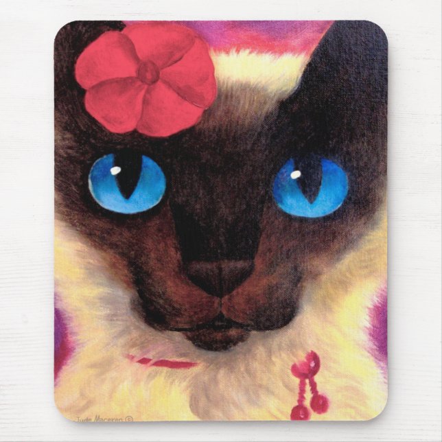 Siamese Cat Feline Pet Painting - Multi Mouse Pad (Front)