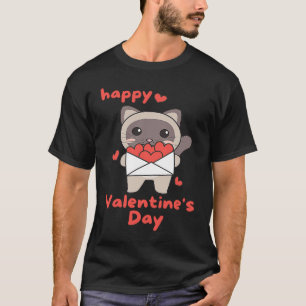 Siamese Cat For Valentines Day Cute Animals With H T-Shirt