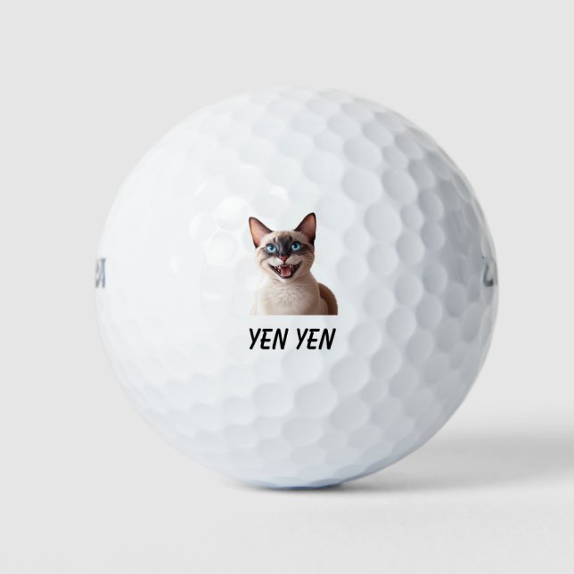 "Siamese Cat Golf Balls – Purrfect for Golf Lovers (Front)