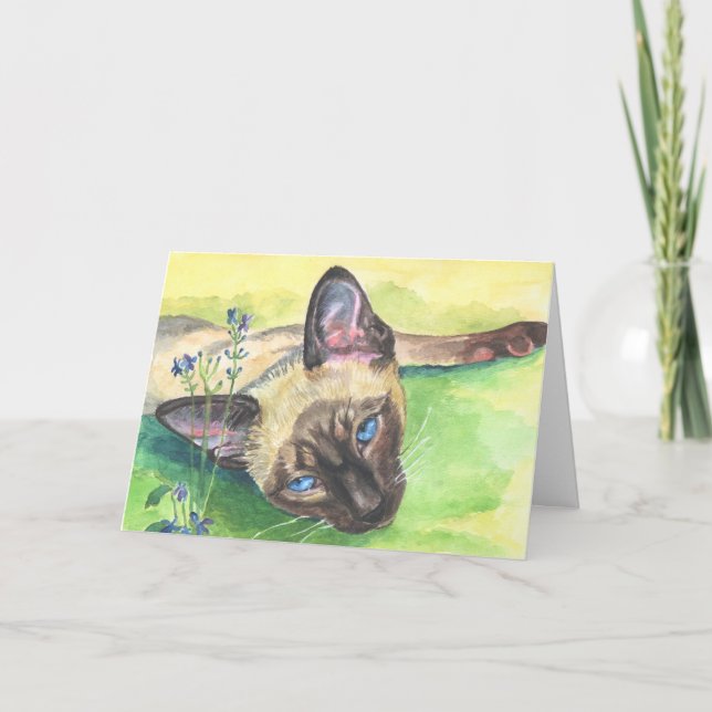 Siamese Cat Greeting Cards (Front)