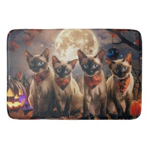 Siamese Cat Halloween Spooky Bath Mat